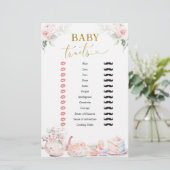 Rosa Brautparty Tea Party Baby Tracks (Stehend Vorderseite)