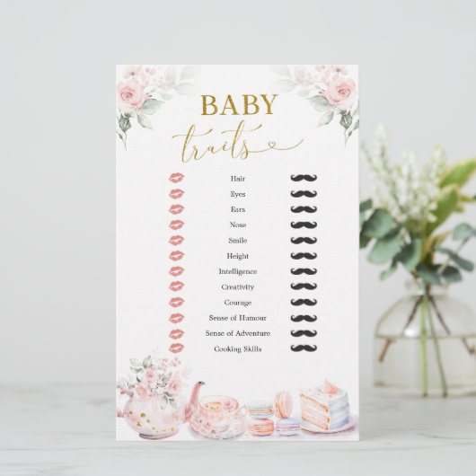 Rosa Brautparty Tea Party Baby Tracks (Stehend Vorderseite)