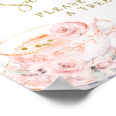 Rosa Brautparty Tea Party Liebe ist süß Poster (Ecke)