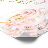 Rosa Brautparty Tea Party Mimosa Bar Poster (Ecke)