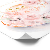 Rosa Brautparty Tee Party Begrüßung Unterschrift Poster (Ecke)