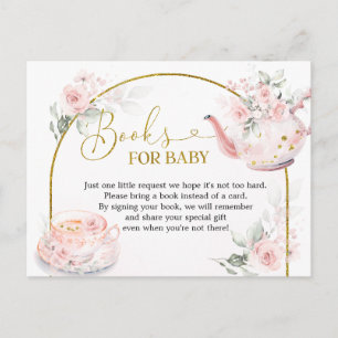 Rosa Brautparty Tee Party Bücher für Baby Einladungspostkarte