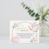 Rosa Brautparty Tee Party Bücher für Baby Einladungspostkarte (Stehend Vorderseite)