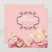 Rosa Brautparty Tee Party Einladung (Vorne/Hinten)