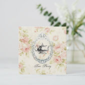 Rosa Brautparty Tee Party Einladung (Stehend Vorderseite)