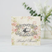 Rosa Brautparty Tee Party Einladung (Stehend Vorderseite)