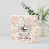 Rosa Brautparty Tee Party Einladung (Stehend Vorderseite)