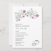 Rosa Brautparty Tee Party Einladung (Vorderseite)