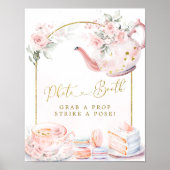 Rosa Brautparty Tee Party Foto Stand Poster (Vorne)