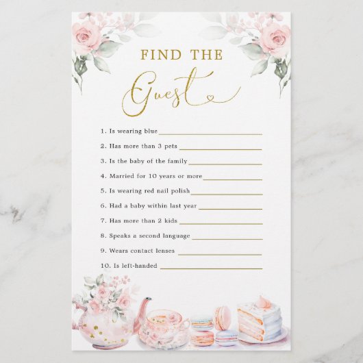 Rosa Brautparty Tee Party Frische Pasta machen (Vorderseite)