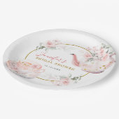 Rosa Brautparty Tee Party Pappteller (Schrägansicht)