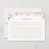 Rosa Brautparty Tee Party Rezept Karte (Rückseite)