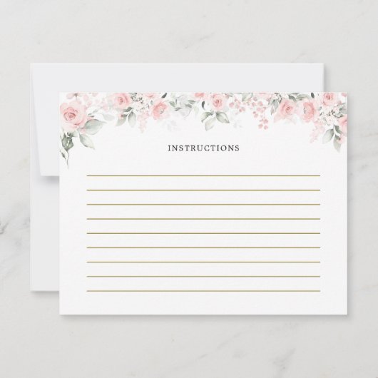 Rosa Brautparty Tee Party Rezept Karte (Rückseite)