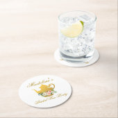 Rosa Brautparty  Tee Party Runder Pappuntersetzer (Vor Ort)