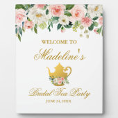 Rosa Brautparty Tee Party Willkommen Fotoplatte (Vorderseite)