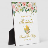 Rosa Brautparty Tee Party Willkommen Fotoplatte (Seite)