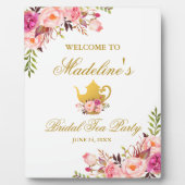 Rosa Brautparty  Tee Party Willkommen Fotoplatte (Vorderseite)