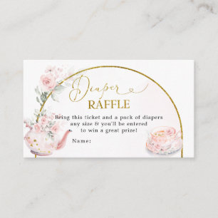 Rosa Brautparty Tee Party Windeln Raffle Begleitkarte