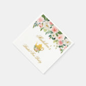 Rosa Brautparty Teezeremonie Party Serviette (Ecke)