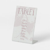 Rosa Brautparty Tischnummer Sockelschild (Vorderseite)