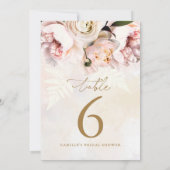 Rosa Brautparty Tischnummern (Rückseite)