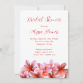 Rosa Brautparty Tropische Plumeria Einladung (Vorderseite)