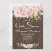 Rosa Brautparty und Lights Einladung (Vorderseite)