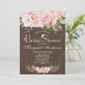 Rosa Brautparty und Lights Einladung (Stehend Vorderseite)