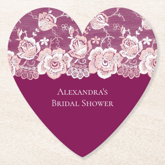 Rosa Brautparty Untersetzer (Vorderseite)