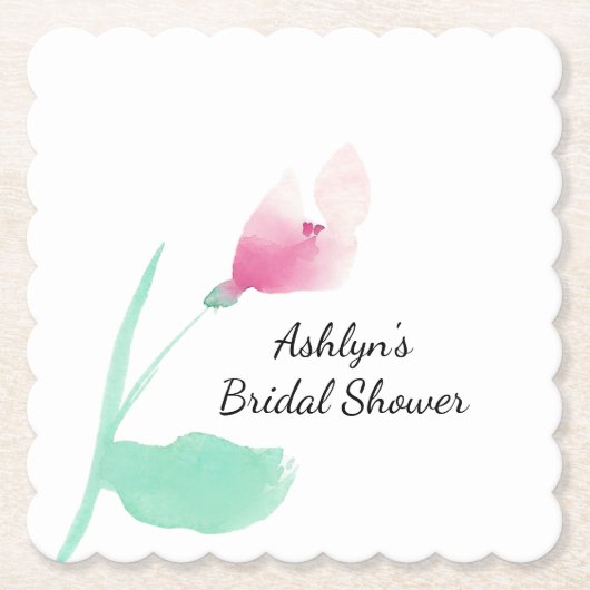 Rosa Brautparty Untersetzer (Vorderseite)