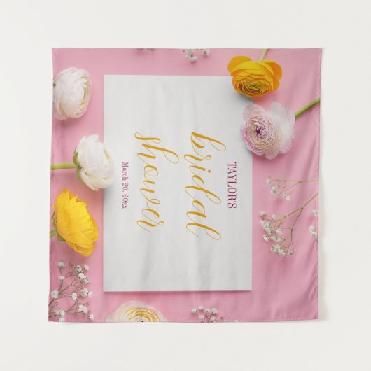 Rosa Brautparty Wandteppich (Vorderseite (Horizontal))