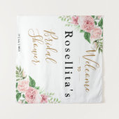 Rosa Brautparty Wandteppich (Vorderseite (Horizontal))