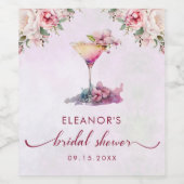 Rosa Brautparty Weinetikett (Einzelnes Label)