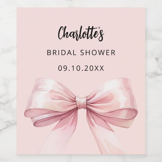 Rosa Brautparty Weinetikett (Einzelnes Label)