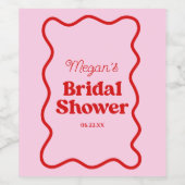 Rosa Brautparty Weinetikett (Einzelnes Label)