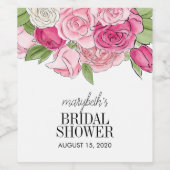 Rosa Brautparty Weinkeller Rosen Weinetikett (Einzelnes Label)