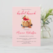 Rosa Bridal Brunch Pancakes Brautparty Einladung (Stehend Vorderseite)