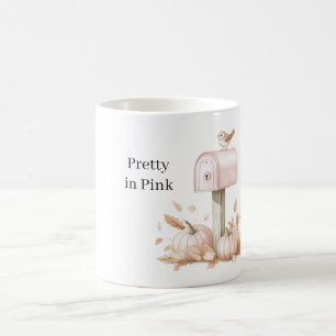 Rosa Briefkasten Kürbisse Vogel Kaffeetasse