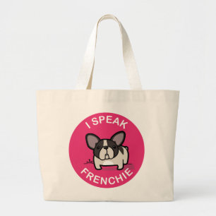 Rosa Brindle geschecktes spreche ich Frenchie Jumbo Stoffbeutel
