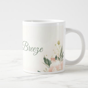 Rosa & Brise Hochzeits-Tassendesign – Elegante Blu Jumbo-Tasse