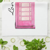 Rosa - britische Telefonzelle - London Teetuch Küchentuch (Gefaltet)