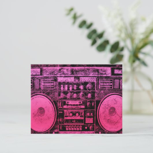 rosa Brombox Postkarte (Stehend Vorderseite)