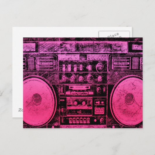 rosa Brombox Postkarte (Vorne/Hinten)