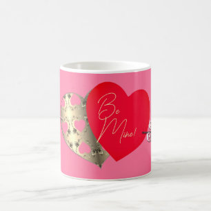 Rosa Bronze Rose Rotes Herz Valentinstag Kaffeetasse