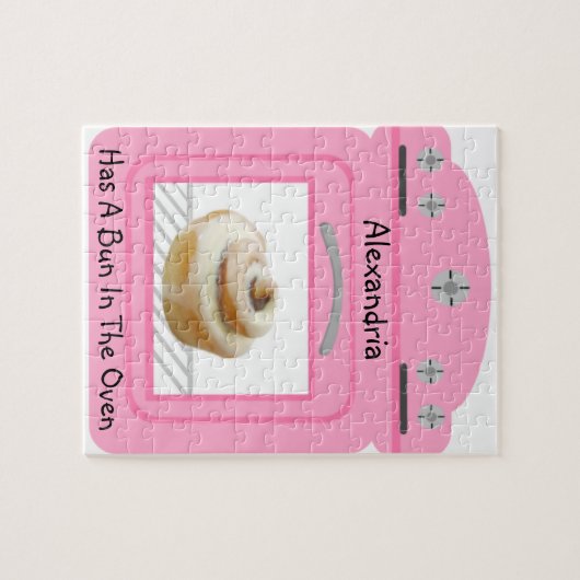 Rosa Brötchen im Ofen-neuen Baby auf der Weise Puzzle (Horizontal)
