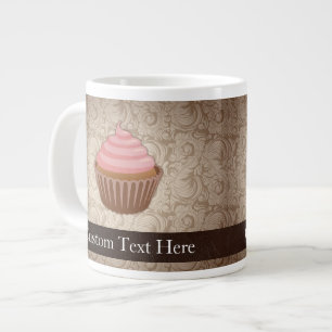 Rosa/Brown-kleiner Kuchen Jumbo-Tasse