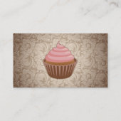 Rosa/Brown-kleiner Kuchen Visitenkarte (Rückseite)