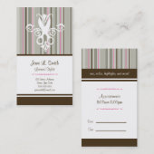 Rosa/Brown-Streifen-Scheren Terminkarte (Vorne/Hinten)