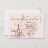 Rosa Brunch & Bubbly Hochzeitsdusche Einladung (Vorderseite)