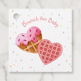 Rosa Brunch mit Babydusche Geschenkanhänger